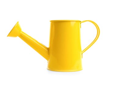 Beyaz arkaplanda sarı sulama kutusu