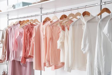 Şık bluzlu modern gardırop.