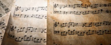 Eski müzik sayfaları, yakın plan görünümü