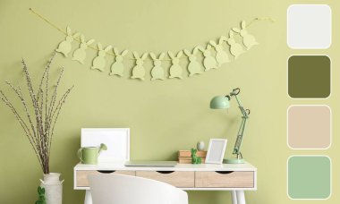 Paskalya için ofis içi işyeriyle dekore edilmiş. Farklı renk desenleri