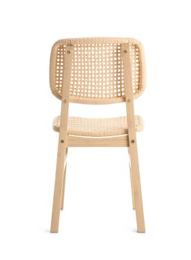 Beyaz arka planda modern ahşap sandalye