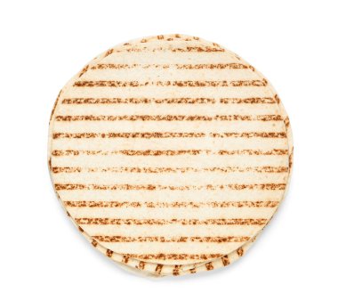 Beyaz arka planda leziz ince lavaş