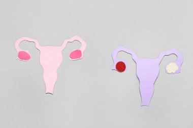 Gri arkaplanda kağıt uteruslar