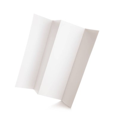 Boş broşür beyaza izole edilmiş