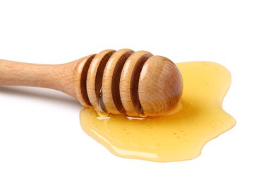 Beyaz arka planda izole edilmiş ballı ahşap kaplama, yakın plan.