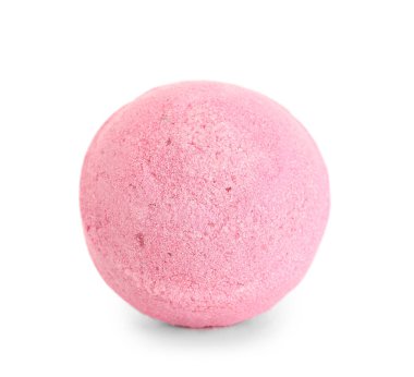 Beyaz arka planda pembe banyo bombası