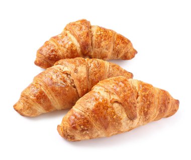 Beyaz zemin üzerine lezzetli ay çöreği