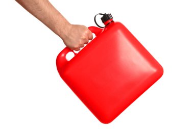 Beyaz arka planda erkek el kutusu var.