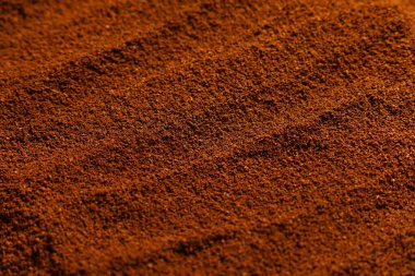 Arka plan olarak kahve tozu dokusu, yakın plan