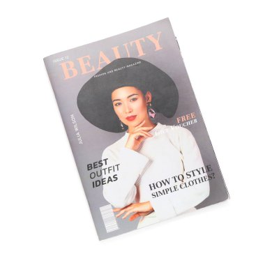 Şarjör beyaz arkaplanda, üst görünümde izole edildi