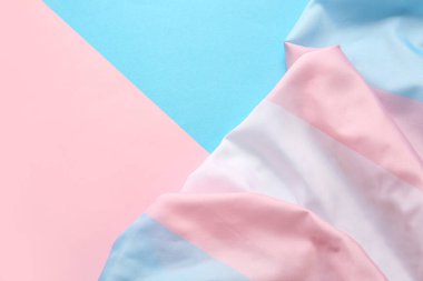 Metin için alanı olan renk arkaplanı üzerinde transseksüel bayrak