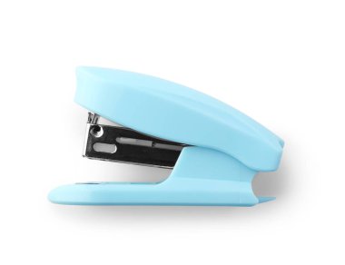 Beyaz arkaplanda açık mavi zımba