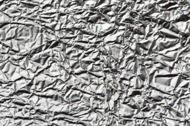 Arkaplan olarak buruşmuş alüminyum folyonun dokusu