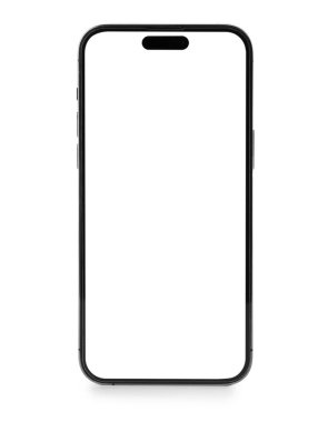 Beyaz arkaplanda boş cep telefonu