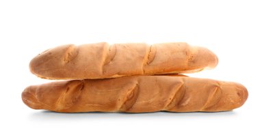 Beyaz arkaplanda taze baget