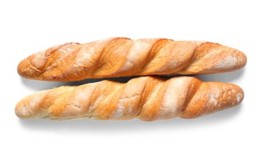 Beyaz arkaplanda taze baget