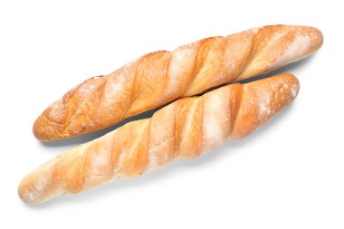 Beyaz arkaplanda taze baget