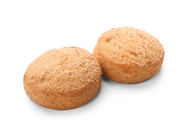 Beyaz arkaplanda tatlı kurabiyeler