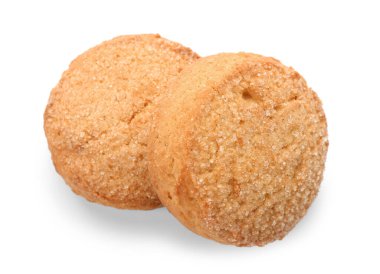 Beyaz arkaplanda tatlı kurabiyeler