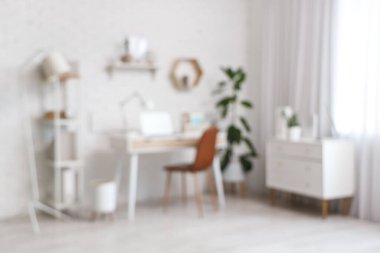 Modern işyerine sahip şık bir ofis. Bulanık görünüm