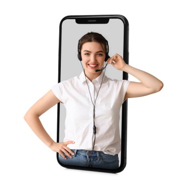 Işık arkaplanındaki kadın teknik destek aracı