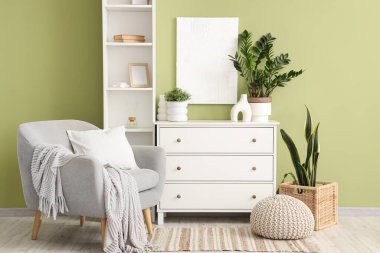 Ev bitkileriyle samimi, modern iç mimari