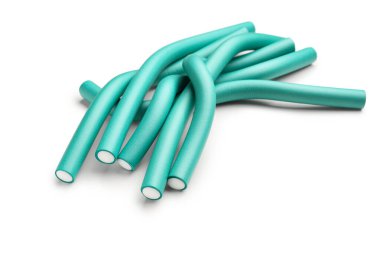 Beyaz arka plan üzerinde izole saç curlers