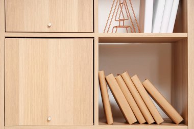 Kitaplar odada, yakın plan.