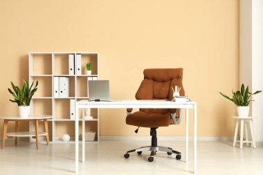 İşyeri, raf ünitesi ve Sansevieria fabrikaları ile birlikte ofis içi