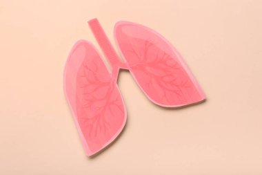 Bej arka planda pembe kağıt ciğerler