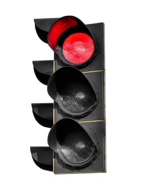 Şehirdeki trafik ışıklarının görüntüsü, yakın çekim