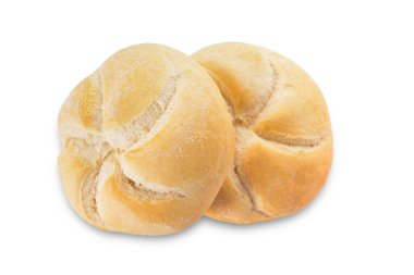 Lezzetli Kayzer beyaz arka planda yuvarlanıyor