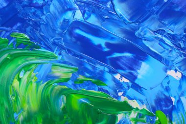 Mavi ve yeşil soyut resim