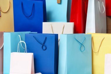 Arkaplan olarak alışveriş torbalarının dokusu, yakın plan