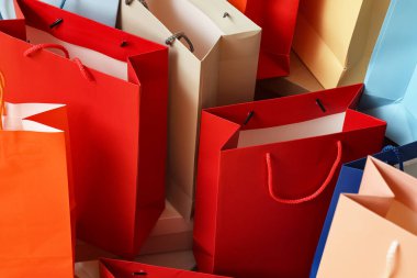 Arkaplan olarak alışveriş torbalarının dokusu, yakın plan