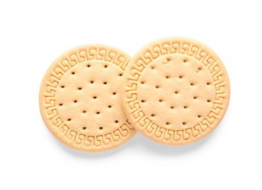 Beyaz arkaplanda tatlı kurabiyeler