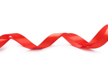 güzel kırmızı kurdele beyaz zemin üzerine