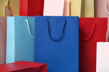 Arkaplan olarak alışveriş torbalarının dokusu, yakın plan