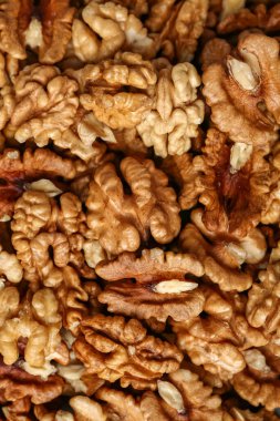 Arka plan olarak lezzetli kabuklu ceviz.