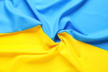 Arka plan olarak Ukrayna bayrağının dokusu, yakın plan