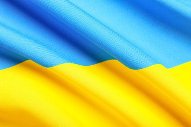 Arka plan olarak Ukrayna bayrağının dokusu, yakın plan