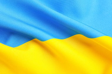 Arka plan olarak Ukrayna bayrağının dokusu, yakın plan