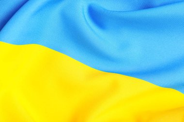 Arka plan olarak Ukrayna bayrağının dokusu, yakın plan