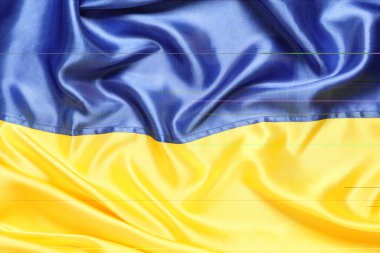 Arka plan olarak Ukrayna bayrağının yakın görünümü