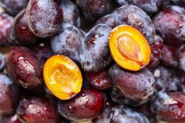 Arkaplan olarak taze olgun erik dokusu