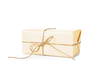 Beyaz arka planda hediye kutusu. Uluslararası Kadınlar Günü