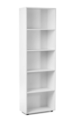 Beyaz arkaplanda boş raf birimi