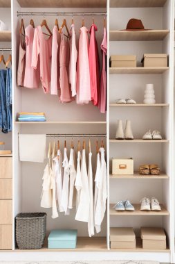 Giysileri ve ayakkabıları olan bir kadın giysisi.