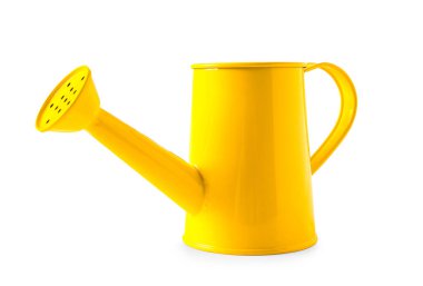 Beyaz arkaplanda sarı sulama kutusu