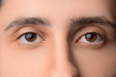 Young man with brown eyes, closeup